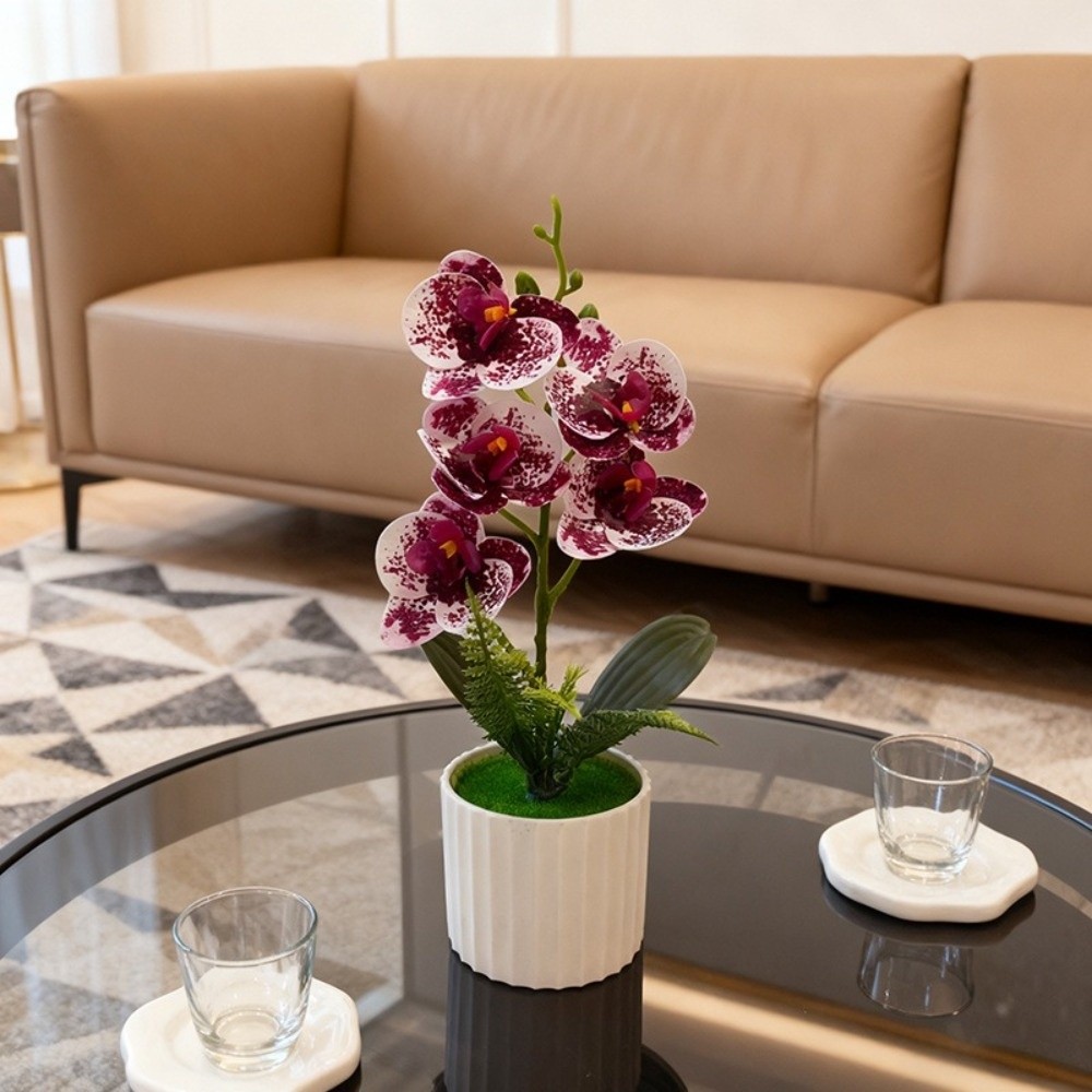 Bonsai Garden Zen - Multi-Bloom Simulated Butterfly Orchid White Flower