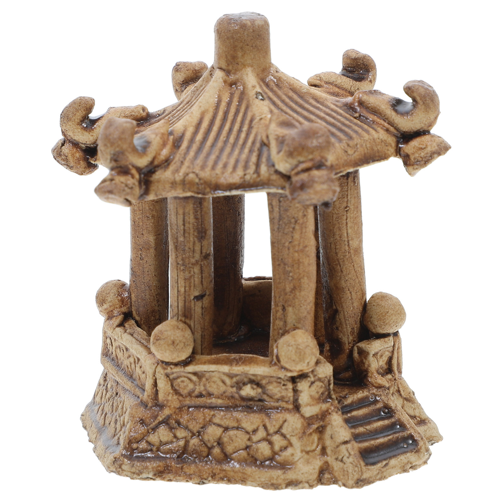 Bonsai Garden Zen - Miniature Ceramic Hexagonal Pagoda Statue Bonsai