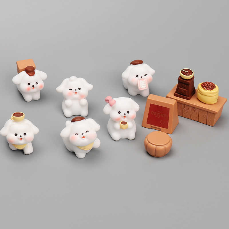 6-11PCS Cartoon White Dog Fami – Bonsai Garden Gift Bewertung und Preis