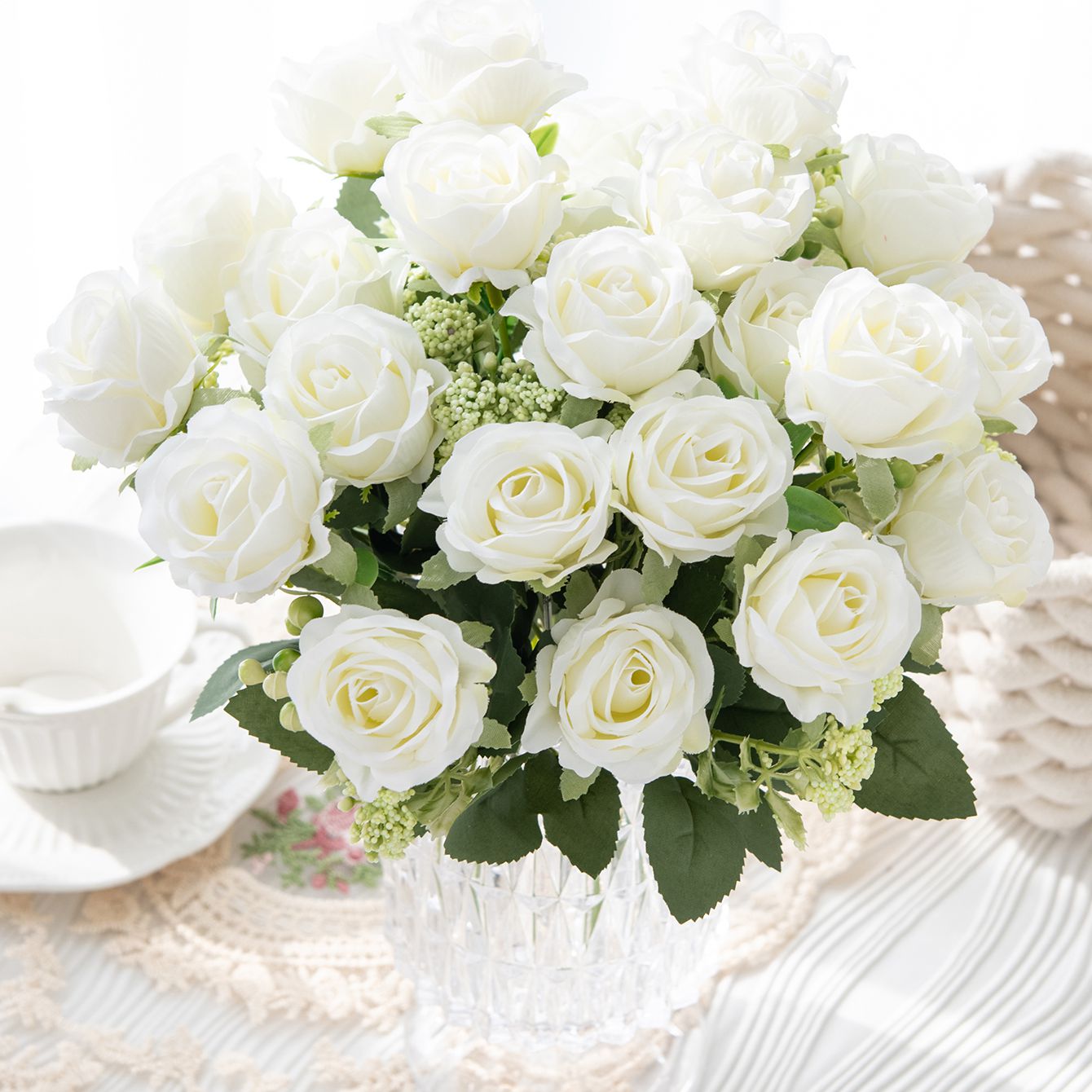 Artificial Flower Silk Rose Fe – Bonsai Garden Gift Bewertung und Preis