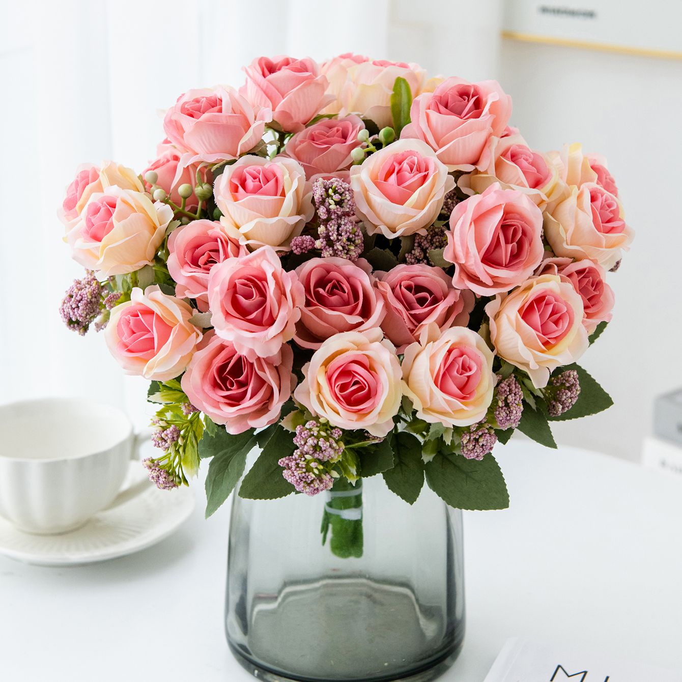 Artificial Flower Silk Rose Fe – Bonsai Garden Gift Bewertung und Preis